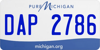 MI license plate DAP2786