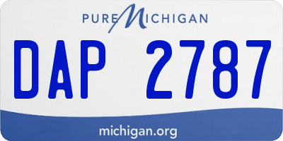 MI license plate DAP2787
