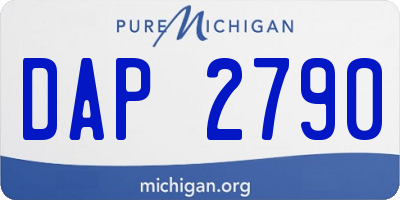 MI license plate DAP2790