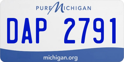 MI license plate DAP2791