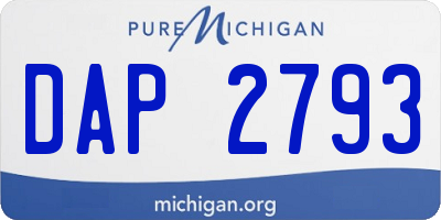 MI license plate DAP2793