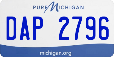 MI license plate DAP2796