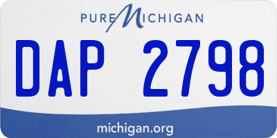 MI license plate DAP2798