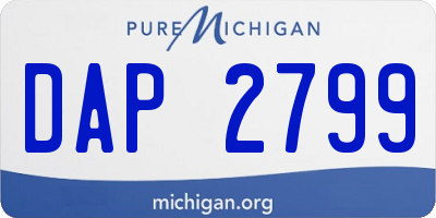 MI license plate DAP2799
