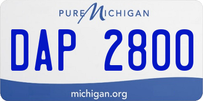 MI license plate DAP2800