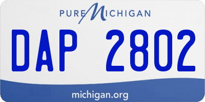 MI license plate DAP2802