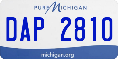 MI license plate DAP2810