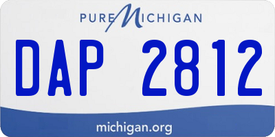 MI license plate DAP2812