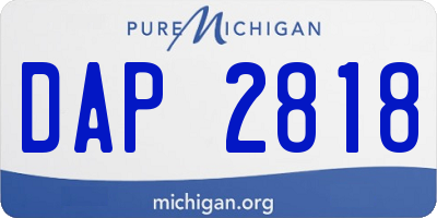 MI license plate DAP2818