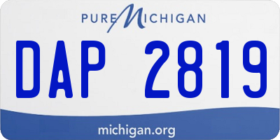 MI license plate DAP2819