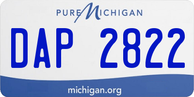 MI license plate DAP2822