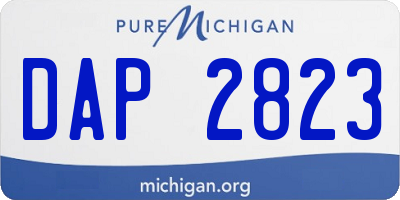 MI license plate DAP2823