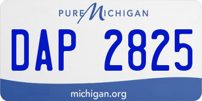 MI license plate DAP2825