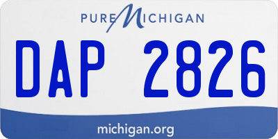 MI license plate DAP2826