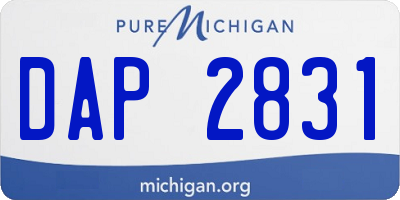 MI license plate DAP2831