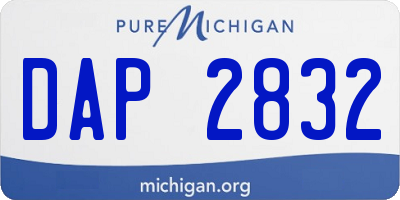 MI license plate DAP2832