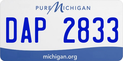 MI license plate DAP2833