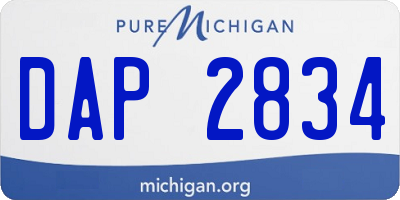 MI license plate DAP2834