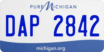 MI license plate DAP2842