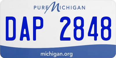 MI license plate DAP2848