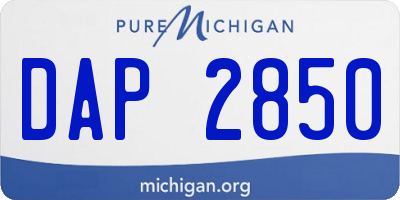 MI license plate DAP2850