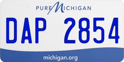 MI license plate DAP2854