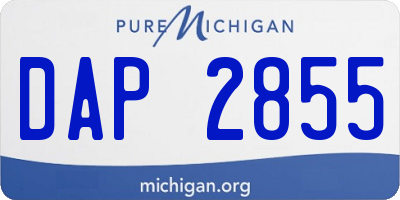 MI license plate DAP2855