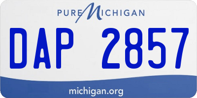 MI license plate DAP2857