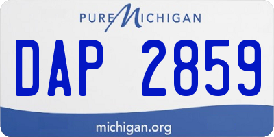 MI license plate DAP2859