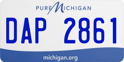 MI license plate DAP2861