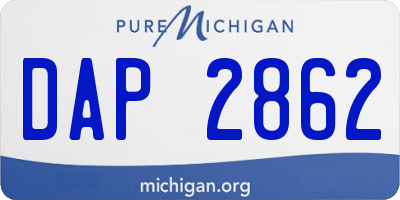 MI license plate DAP2862