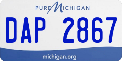 MI license plate DAP2867