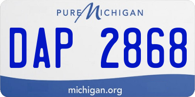 MI license plate DAP2868