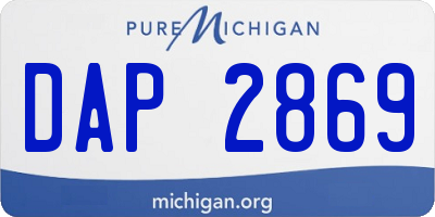MI license plate DAP2869