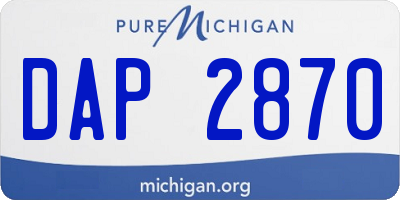 MI license plate DAP2870
