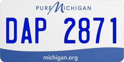 MI license plate DAP2871