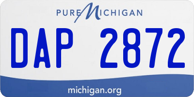MI license plate DAP2872