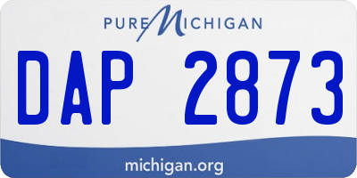 MI license plate DAP2873