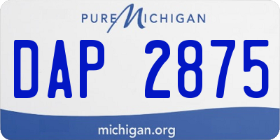 MI license plate DAP2875