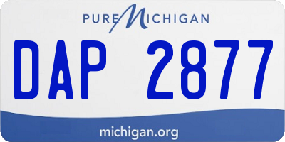 MI license plate DAP2877