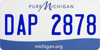MI license plate DAP2878