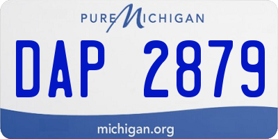 MI license plate DAP2879