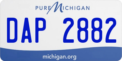 MI license plate DAP2882