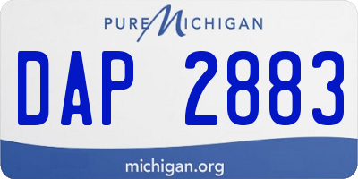MI license plate DAP2883