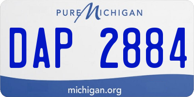 MI license plate DAP2884