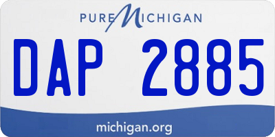 MI license plate DAP2885