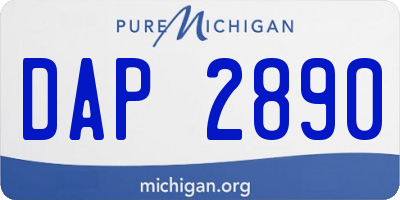 MI license plate DAP2890