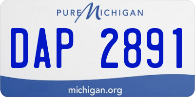 MI license plate DAP2891