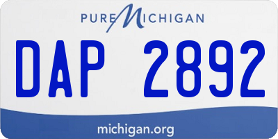 MI license plate DAP2892