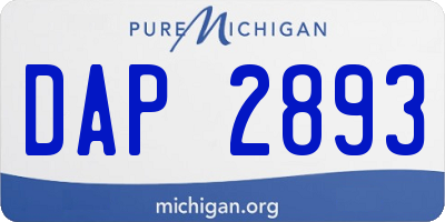 MI license plate DAP2893